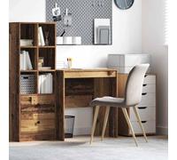Scrivania in legno vecchio, 70 x 50 x 76 cm, con contenitore, design moderno ed elegante, per ufficio o casa, superficie liscia, ideale per scrivere e utilizzare laptop, costruzione
