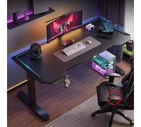 Scrivania in piedi regolabile in altezza con luci a LED e chiave di memoria, scrivania ergonomica curva per casa e ufficio, 100 x 60 x 75 cm