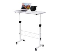 Scrivania in piedi regolabile in altezza portatile portatile per computer portatile per tapis roulant scrivania per camminata Rolling Wheel Scrivania Sedersi per stare in piedi, bianco