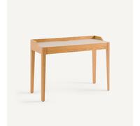 Scrivania in rovere impiallacciato e pelle, Junius, design Emmanuel Gallina Beige TU