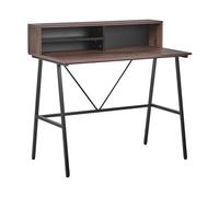 Scrivania in Truciolare Marrone Scuro e Metallo con Ripiano 100 x 50 cm Harison