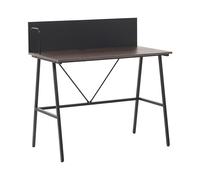 Scrivania in Truciolare Marrone Scuro e Metallo per Ufficio 100 x 50 cm Hastings