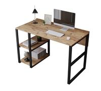 Scrivania Industrial Con Ripiani Laterali 120x60x75H Rovere E Antracite Dexter