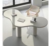 Scrivania irregolare minimalista con gambe spesse, scrivania per computer in legno massello, tavolino da caffè moderno, tavolino in teak per soggiorno, camera da letto, balcone