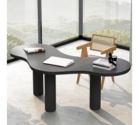Scrivania irregolare minimalista con gambe spesse, scrivania per computer in legno massello, tavolino da caffè moderno, tavolino in teak per soggiorno, camera da letto, balcone