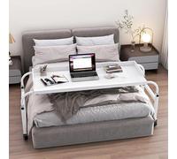 Scrivania Laptop,Generico Tavolino Da Letto Regolabile Tavolo Da Letto Mobile Regolabile In Altezza Con Ruote Comodini Mobili Su Ruote(Color:Bianco)