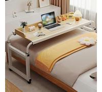 Scrivania Laptop,Generico Tavolino Da Letto Regolabile Tavolo Da Letto Mobile Regolabile In Altezza Con Ruote Comodini Mobili Su Ruote(Color:Legno)