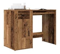 Scrivania Legno Antico 100x49x75 cm Modern Office Desk with Drawer & Shelf, Sturdy Multilayer Wood Computer Desk for Home Office Study, Spacious Workstation, Left/Right Option, Vintage Design
