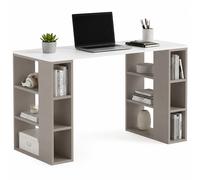 Scrivania Libreria 6 Ripiani Tavolo Porta Pc Computer Legno Casa Ufficio Tortora