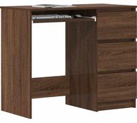 Scrivania look rovere marrone 90x45x76 cm materiale a base di legno