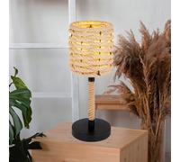 Scrivania Luce Lampada da Comodino Treccia Corda Canapa Nero Natura H Big.ligt [EEK: Non valutato]
