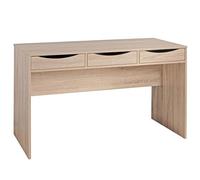 Scrivania MASSA 120 cm | Design tavolo da ufficio in rovere Sonoma | Moderno tavolo per computer con 3 cassetti e spazio di archiviazione, scrivania salvaspazio per ragazzi