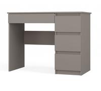 CDF Scrivania Ufficio con Cassetti per Bambina Cameretta Tabella di Studio per Computer PC Domestico con Superficie di Lavoro - Scrittoio Compatto Estraibile Studio Mobiletto Ufficio - Grigio Argilla