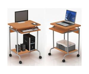 Scrivania Mobile Compatta per Computer con Ripiano Tastiera Scorrevole 305694