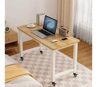 Scrivania mobile con ruote, tavolo per computer pieghevole con struttura in acciaio zincato resistente, scrivania salvaspazio compatta, carrello porta laptop(Type L,120x50x74cm/47.2x19.7x29.1in)