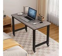 Scrivania mobile con ruote, tavolo per computer pieghevole con struttura in acciaio zincato resistente, scrivania salvaspazio compatta, carrello porta laptop(Type A,120x40x74cm/47.2x15.7x29.1in)