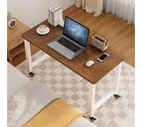 Scrivania mobile con ruote, tavolo per computer pieghevole con struttura in acciaio zincato resistente, scrivania salvaspazio compatta, carrello porta laptop(Type F,120x40x74cm/47.2x15.7x29.1in)