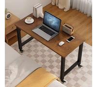 Scrivania mobile con ruote, tavolo per computer pieghevole con struttura in acciaio zincato resistente, scrivania salvaspazio compatta, carrello porta laptop(Type E,120x50x74cm/47.2x19.7x29.1in)