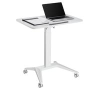 Maclean MC-453 - Scrivania portatile per computer portatile con regolazione pneumatica, 80 x 52 cm, max. 8 kg, altezza regolabile max. 109 cm Postazione di lavoro Carrello (bianco)
