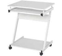 Scrivania mobile per computer Homcom - Scrivania scorrevole - Tavolo per computer - Tastiera per tablet scorrevole + ripiano - Bianco