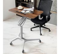 Scrivania mobile regolabile in altezza, carrello pneumatico con ruote, postazione di lavoro per computer, per casa, ufficio e scuola