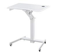 Scrivania Mobile Regolabile In Altezza, Ideale Per l'Assistenza Infermieristica a Letto o Sul Divano, Può Essere Utilizzata Come Comodo Podio Regolabile In Altezza, Con Ampio Piano Di Lavoro. (Bianco)