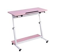 Scrivania Mobile Sit-Stand Altezza Regolabile Laptop Mobile Pc Creativo Notebook Postazione di Lavoro con Angolo E Carrello con Ruote per Ufficio Domestico Computer Stand Up (Rosa)