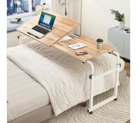 Scrivania Mobile sopra Il Letto con Ruote | Comodino Regolabile | Scrivania per Laptop sopra Il Letto per Lavorare e studiare Facilmente | Tavolino da Letto Girevole per Comfort e praticità