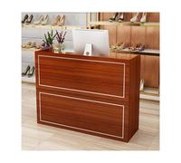 Scrivania moderna a forma di L con cassetti chiudibili a chiave, elegante banco cassa da 119,9 cm, mobile da ingresso da 120 cm, per aree di lavoro professionali e aree di attesa