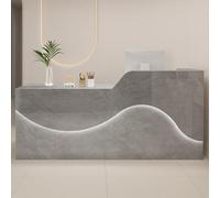 Scrivania moderna a forma di L con illuminazione a LED, cassetto con serratura, finitura bianco/marrone, 100 cm, elegante mobile da ufficio per casa e uso aziendale
