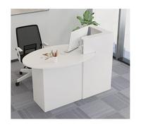 Scrivania moderna a forma di L, piccolo banco cassa in legno con reception e bancone per la vendita al dettaglio per ufficio salone o ospitalità (LEFT-3 120 cm)