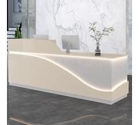 Scrivania moderna a ioni di LED con cassetto chiudibile a chiave, elegante mobile da ufficio per una maggiore efficienza e sicurezza dello spazio di lavoro