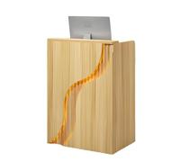 Scrivania moderna a LED con 2 cassetti, elegante banco cassa da 80 cm per vendita al dettaglio, finitura minimalista Nogal Claro, design compatto contemporaneo per uffici e aziende.