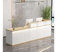 Scrivania moderna agli ioni con luci LED, piccola a forma di L, per ufficio, elegante reception per hall e negozi (altezza 140 cm)