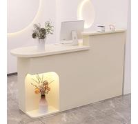 Scrivania moderna beige con cassetti chiudibile a chiave, bancone compatto per vendita al dettaglio, alta capacità, mobili per casa e ufficio commerciale - 100 cm