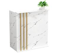 Scrivania moderna bianca con bancone chiudibile a chiave, per saloni di parrucchieri o minimarket - Ele Stone Grain Design No Cabi