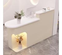 Scrivania moderna bianca con cassetti chiudibili con serratura, bancone frontale compatto per casa, ufficio e vendita al dettaglio, design elegante di 90 cm di grande capacità per un uso efficiente