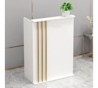 Scrivania moderna bianca con cassetto chiudibile a chiave ed elegante armadietto, perfetta per uffici professionali e spazi di lavoro domestici, design ergonomico per la produttività