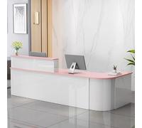 Scrivania moderna bianca con contenitore, elegante bancone anteriore per registratore di cassa e computer, 120 cm, perfetto per receptionist per uffici, aree d'attesa e uso aziendale