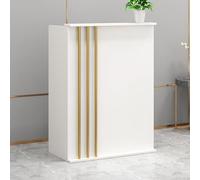 Scrivania moderna bianca per reception, compatta, 95 cm, elegante mobile per piccole imprese per casa, ufficio o uso commerciale, design salvaspazio