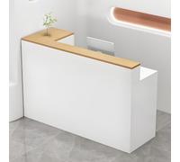 Scrivania moderna bianca per saloni di bellezza, banco cassa al dettaglio, elegante design per spazi commerciali, perfetto per aziende di bellezza e benessere