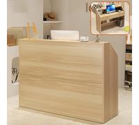 Scrivania moderna con cassetti bloccabili e pannelli per la privacy, ideale per piccoli spazi, aree check-out, saloni, cliniche, negozi al dettaglio e uffici.