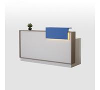 Scrivania moderna con cassetti chiudibili a chiave, elegante tavolo da banco per sala e salone di bellezza, perfetto per uso professionale e archiviazione organizzata
