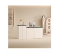 Scrivania moderna con cassetti e armadietti chiudibili a chiave, elegante bancone da ufficio con ripiano per tastiera, ideale per la vendita al dettaglio della hall e dei saloni, 100 cm