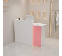 Scrivania moderna con cassetti e armadietti chiudibili a chiave, semplice bancone da ufficio rosa, per sale riunioni di lavoro, hotel e negozi di abbigliamento (90 x 50 x 100 cm)