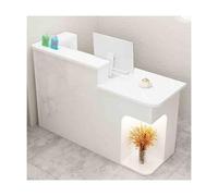 Scrivania moderna con cassetti, elegante finitura in rovere, per negozi, saloni, uffici e ingressi, 120 cm, lato destro, elegante soluzione per le aziende