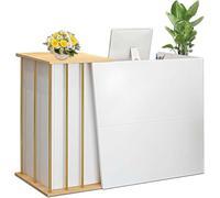 Scrivania moderna con cassetto chiudibile a chiave, armadietto compatto per negozi, uffici, cliniche, saloni e supermercati, elegante finitura bianca (dimensioni: 100 cm)