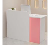 Scrivania moderna con cassetto chiudibile a chiave, elegante banco casse con passacavi per la gestione dei cavi, per uffici e negozi - rosa 90 cm