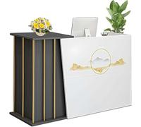 Scrivania moderna con cassetto chiudibile a chiave, mobiletto per negozi, uffici, cliniche, saloni, supermercati, design compatto nero (dimensioni: 100 cm)