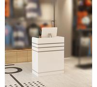 Scrivania moderna con cassetto chiudibile a chiave per hall ufficio salone di bellezza negozio di abbigliamento negozio di tè al latte banco vendita al dettaglio bianco dal design elegante